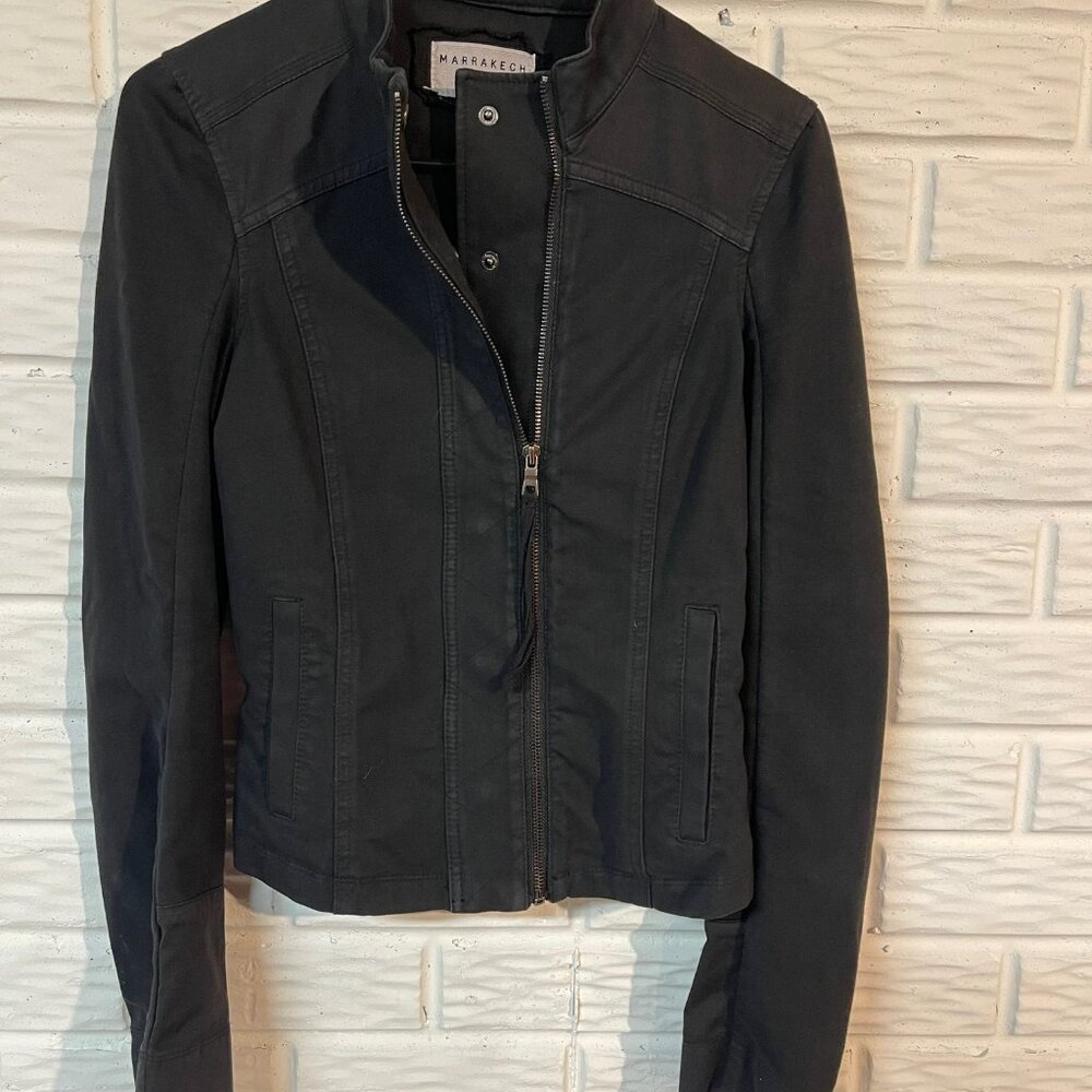 Anthropologie MARRAKECH Stretchy Black Moto Jacket - Small